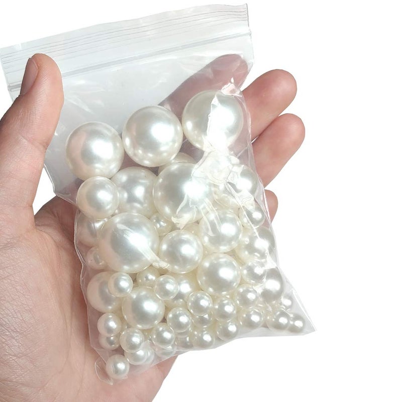 Cymtoo Lifestyle-cat 104pcs Mixed Size Pearls Beads No Holes 8mm, 14mm, 20mm Pearls for Vase Filler, Table Scatter, Wedding, Birthday Party, Home Decoration (Ivory) - Image 4